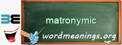 WordMeaning blackboard for matronymic
